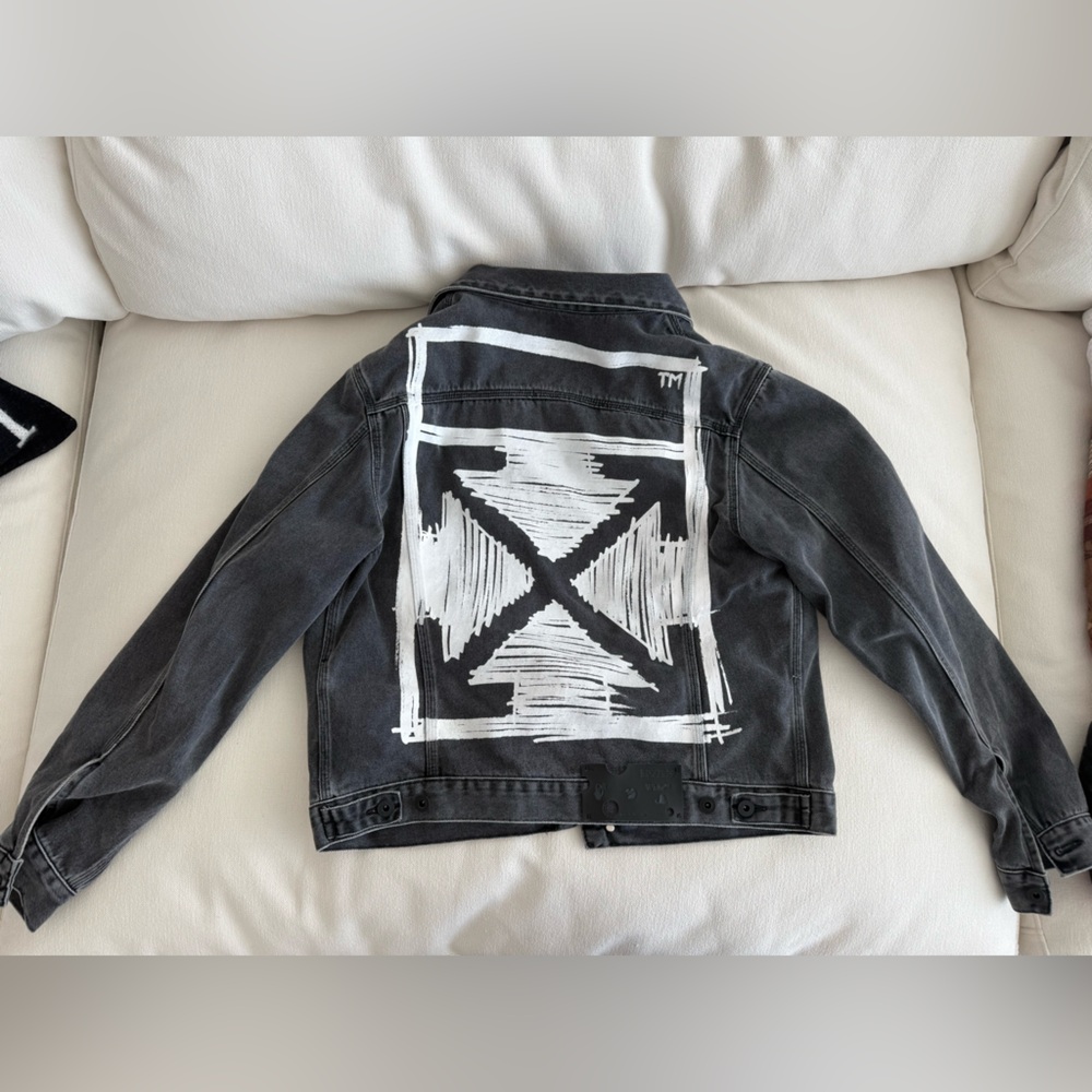 MEN’S OFF-WHITE GREY DENIM JACKET SIZE L